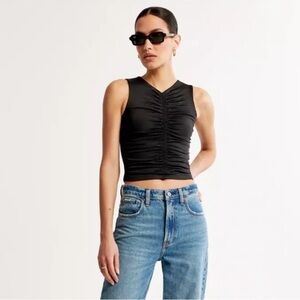 NWT Abercrombie & Fitch Ruched Cropped Shirt